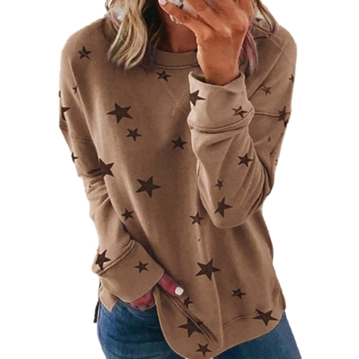 Women's Fashion Loose Solid Color Long Sleeve Casual Pullover Top Hooded Sweatshirt