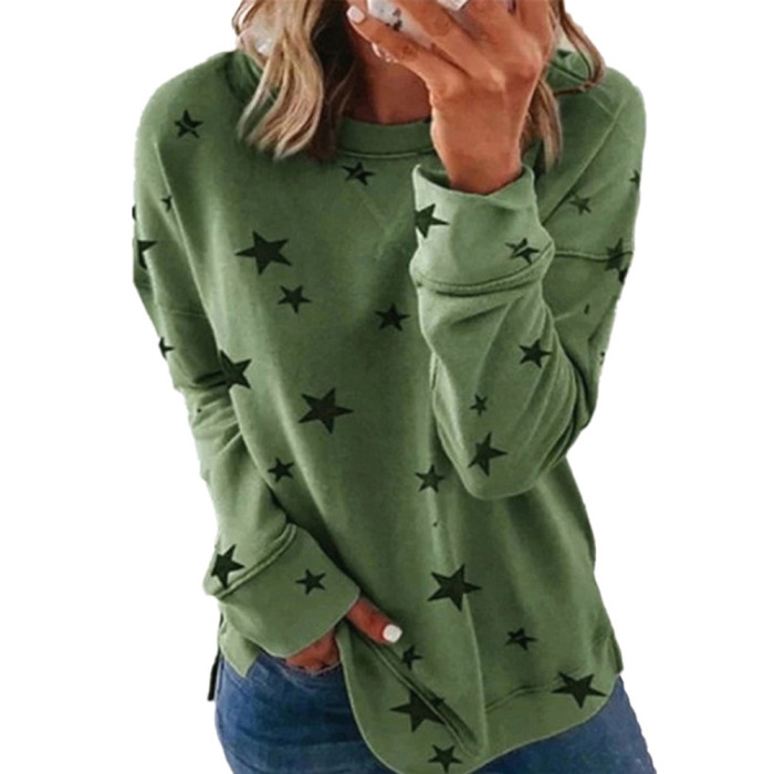 Women's Fashion Loose Solid Color Long Sleeve Casual Pullover Top Hooded Sweatshirt