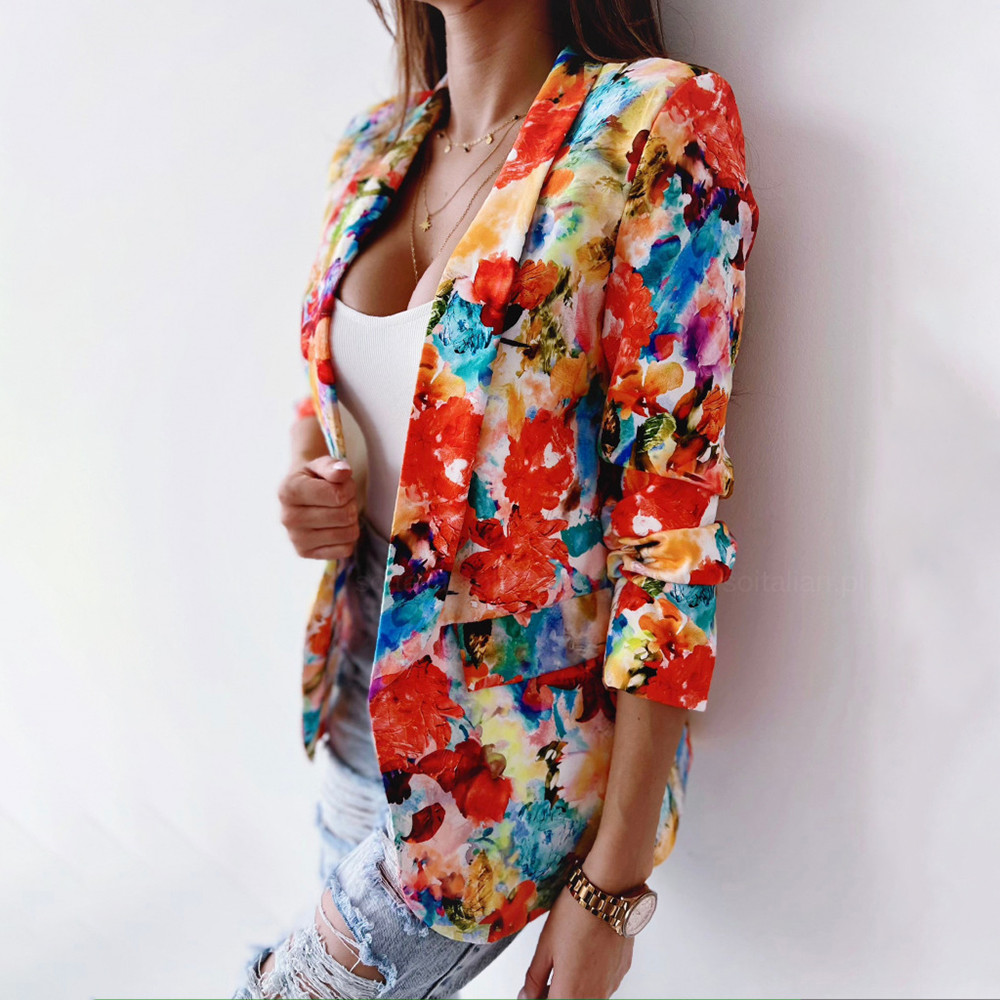 Elegant Leaf Pattern Blazer