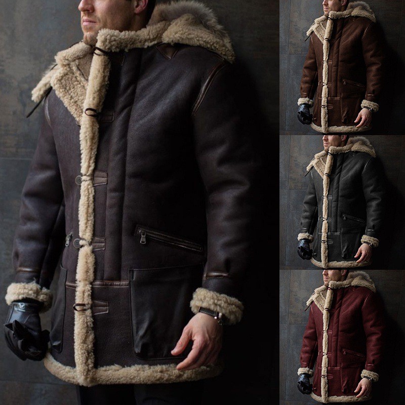 European And American Men's Fur Integrated Thick Fur Jacket Coat