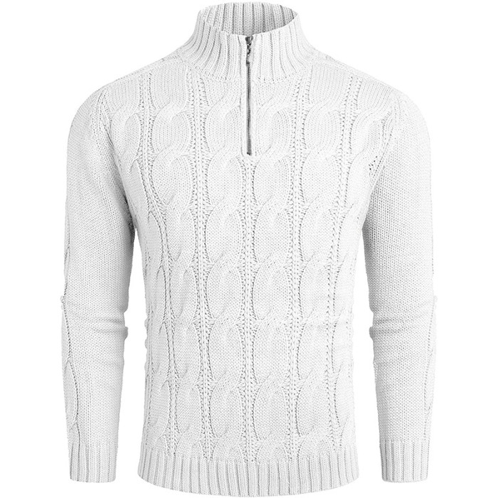 Men's Solid Color Half Turtle Neck Casual Fashion Knitted Sweater