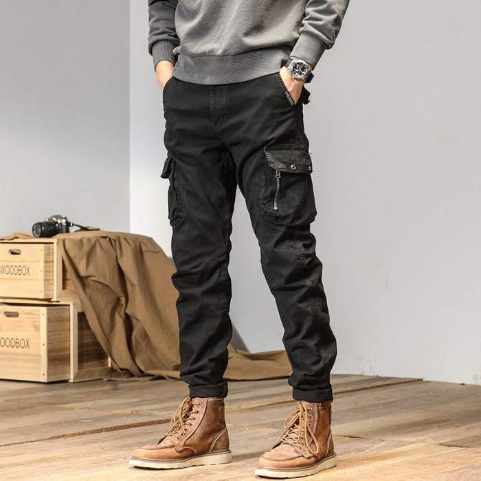 Mens Casual Multi-Pocket Male Trousers Fashion Sweatpants Streetwear Joggers Cargo Pants