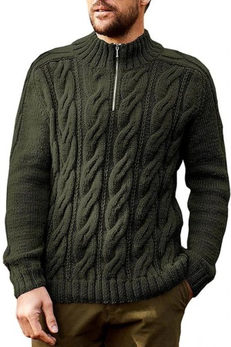 Men's Solid Color Half Turtle Neck Casual Fashion Knitted Sweater