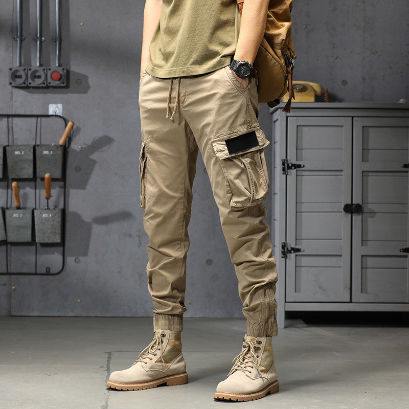 Men's Classic Embroidered Camouflage Outdoor Multi-Function Retro Cargo Pants