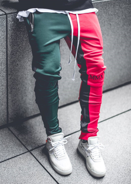 Men's Fashionable Casual Jogging Pants Patchwork Sweatpants