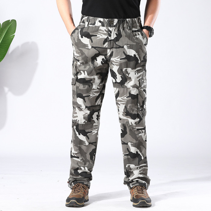 Men's Fashion Casual Multi-Pocket Straight Casual Cargo Pants