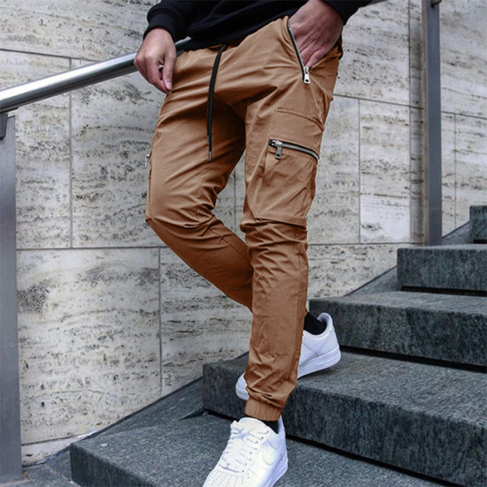 Men's Fashionable Multi-Pocket Casual Jogging Sweatpants Casual Cargo Pants