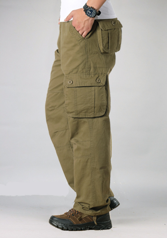 Men's Fashionable Cargo Pants Casual Multi-Pocket Loose Straight Casual Pants