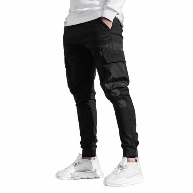 Multi-pocket jogger cargo pants elastic