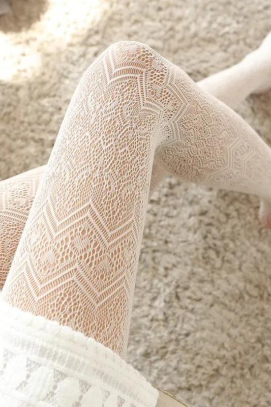 Women's Fashion Sweet Sexy Solid Color Stockings Wavy Pantyhose Socks