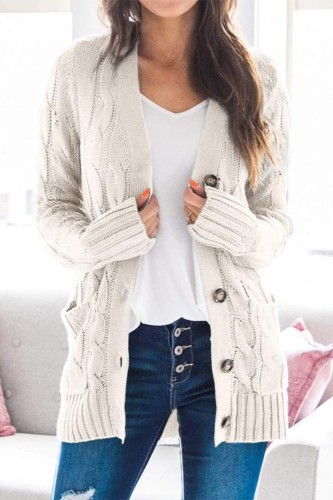 Women Autumn Female Casual Long Sleeve Button Knitted Sweaters Coat Cardigans