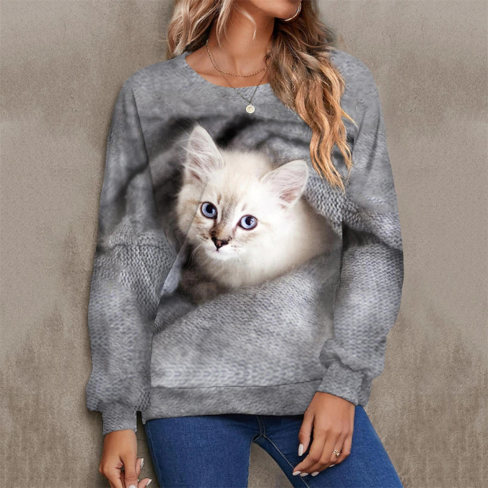 Women's T-shirts Cotton Pullover  3d PrintStreet Fashion Oversized Sweatshirt