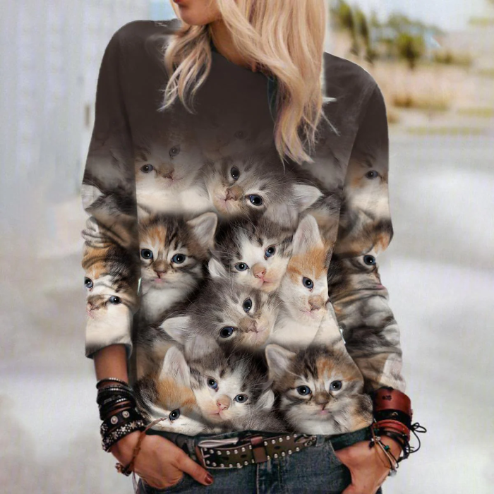 Women's T-shirts Cotton Pullover  3d PrintStreet Fashion Oversized Sweatshirt