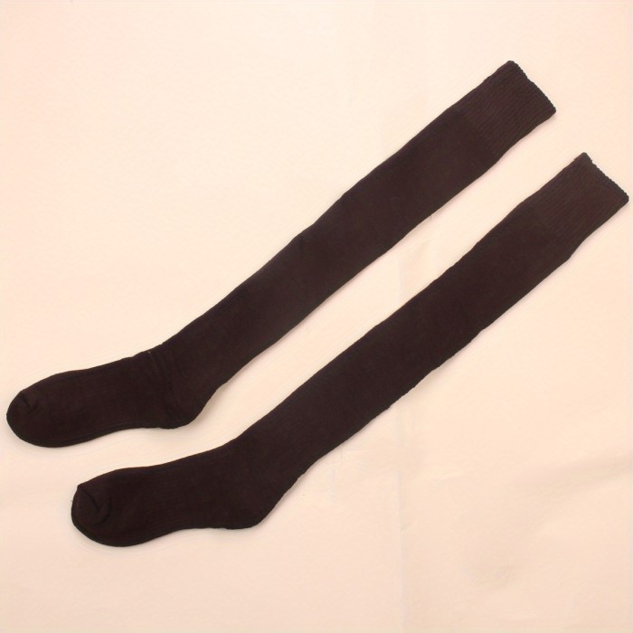 Women's Thigh High Socks Knit Warm Thick Tall Long Boot Over Knee JK Style Stockings Calf Socks