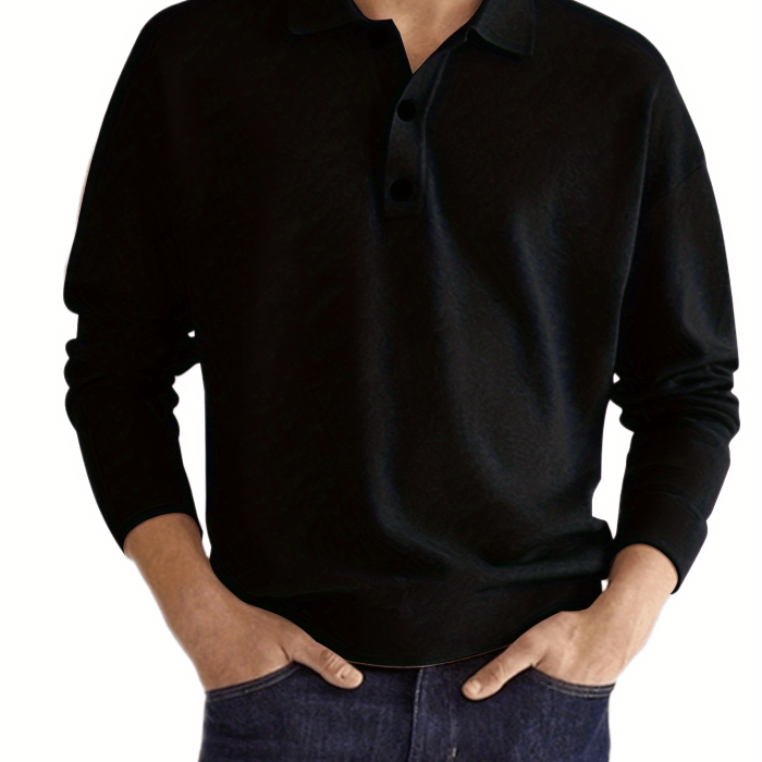 Men's Casual Loose Long Sleeves Button Lapel Slim Shirts