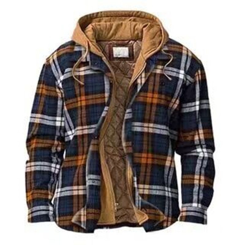 Men's Button Down Plaid Collared Neck Shirt with Chest Pocket
