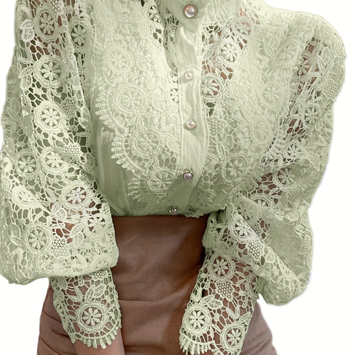 Pleated Chiffon Lantern Blouse