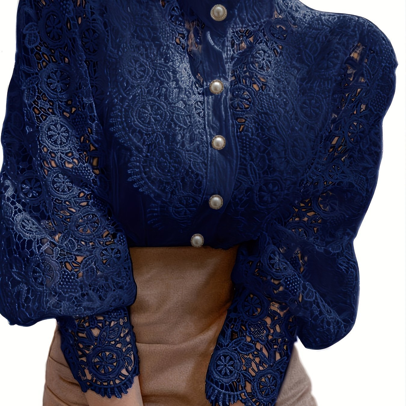 Women's Puff Sleeve Lace Blouses ,