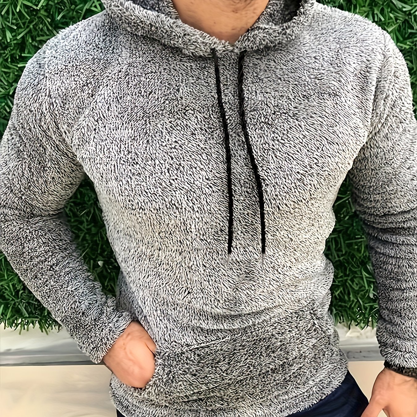 Cool Warm Fluffy Hoodies For Men, Men's Casual Snuddie Pullover Hooded Sweatshirt With Kangaroo