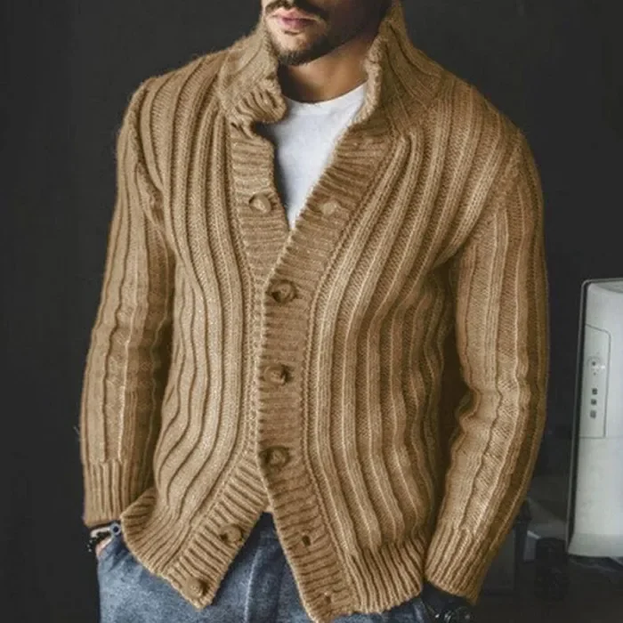 Men's Thick Warm Sweater Vintage Knitted Men Cardigan Sweater  Casual Coats