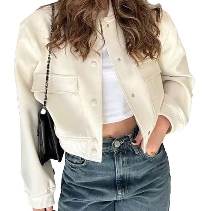 Women's Fashion Casual Loose Single Breasted Solid Color Jacket