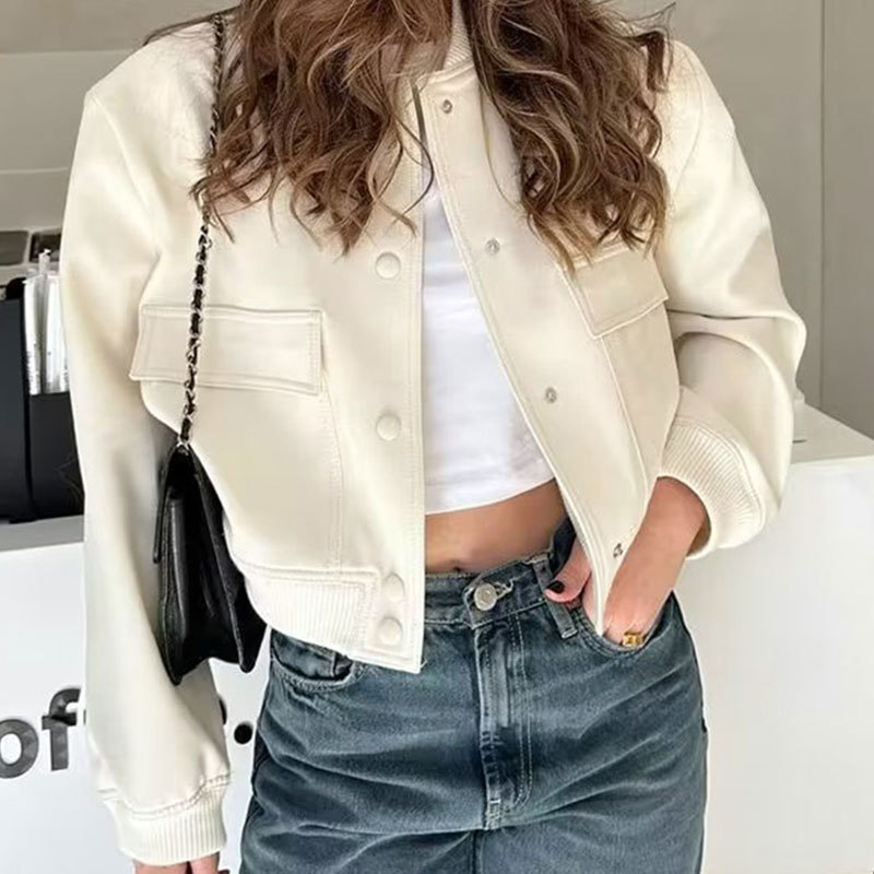 Women's Fashion Casual Loose Single Breasted Solid Color Jacket