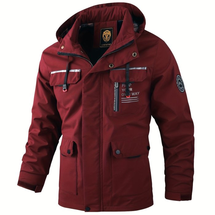 New Men's Fashion Casual Windbreaker Bomber Jacket, Spring Outdoor Waterproof Sports Jacket