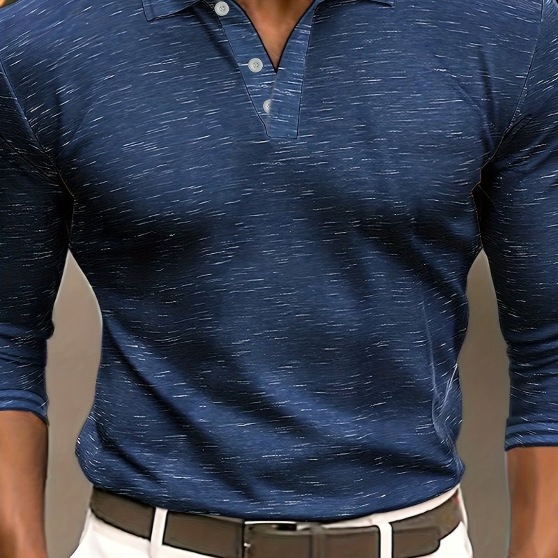 Men's Casual Long Sleeve Shirt, Men's Spring Fall Stylish Top For Golf Sports