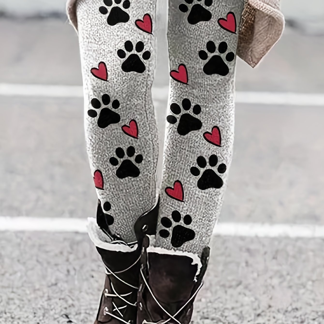 Gold Footprint Paw Women's Leggings