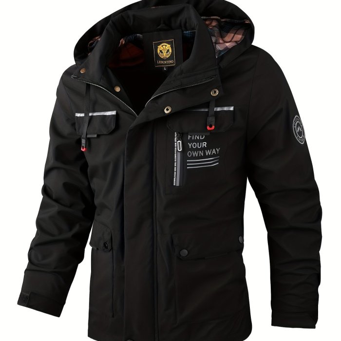 New Men's Fashion Casual Windbreaker Bomber Jacket, Spring Outdoor Waterproof Sports Jacket