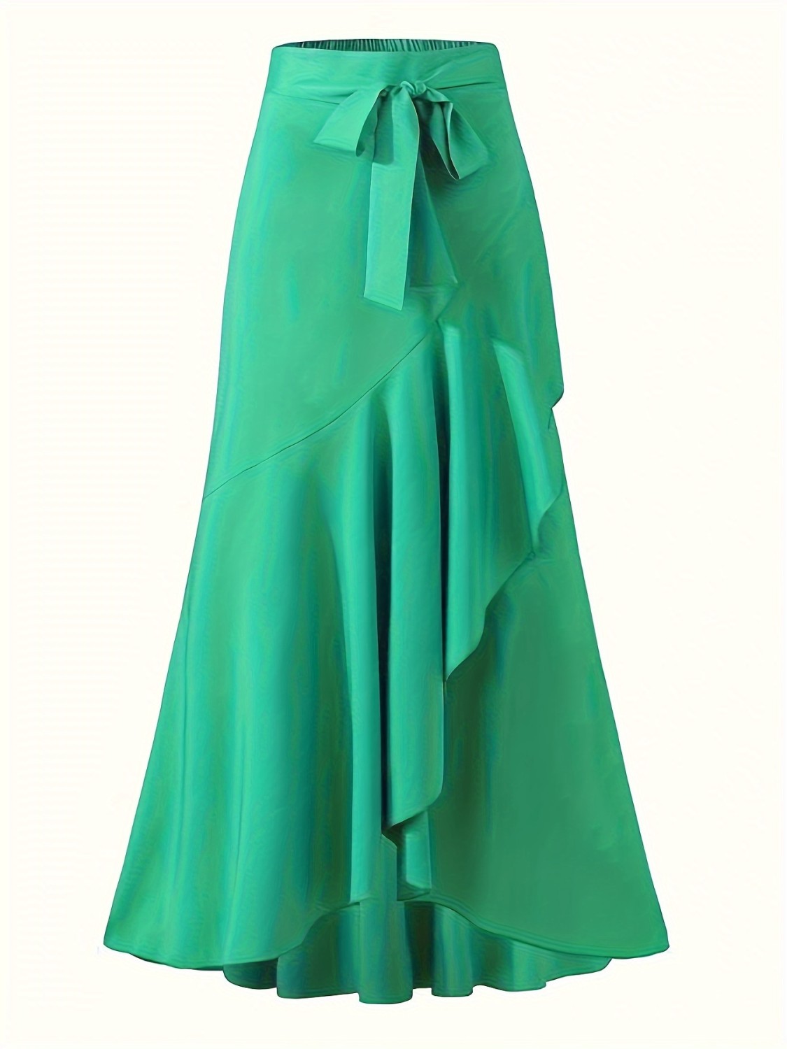 Solid Ruffle Trim Skirt main image 1