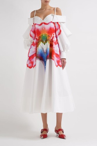 Women's Elegant Fashionable Colorful Flower Print Party Dress