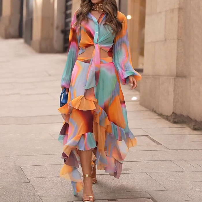 Women's Fashion Elegant Party Sexy Rendering Asymmetric  Maxi Dress