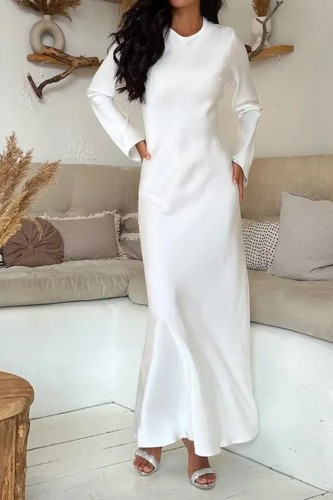 Women's Fashion Solid Color Casual Home Slim Fit  Maxi Dress