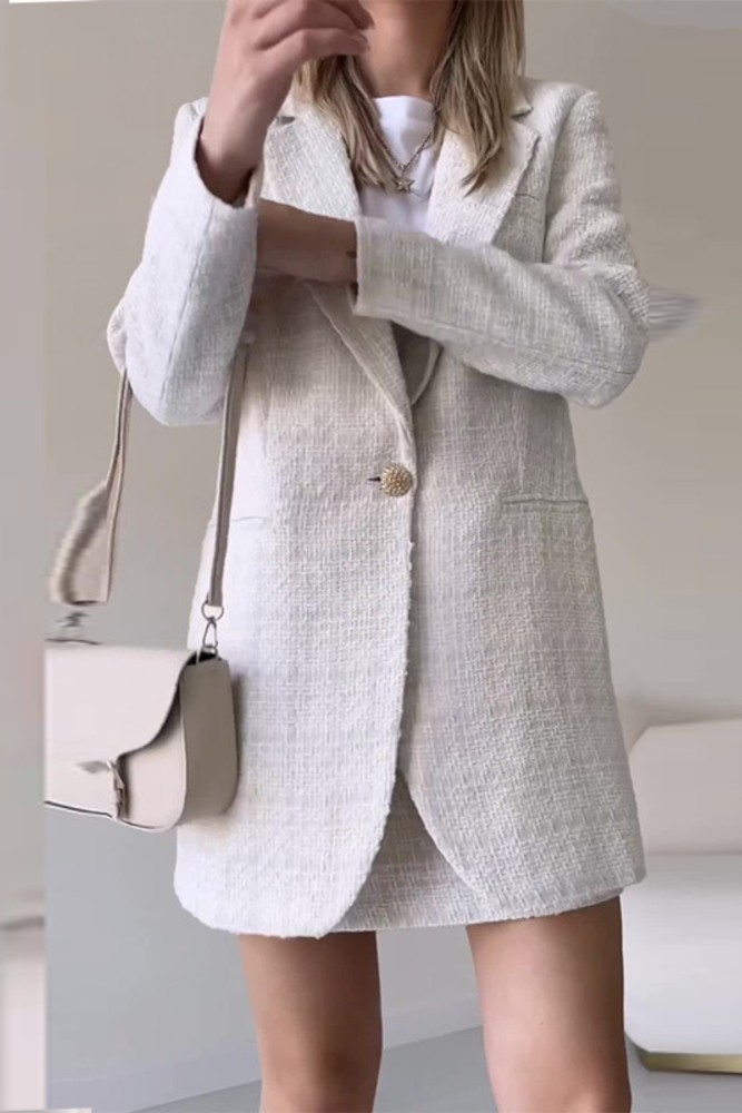 Women's Fashion Solid Color Temperament Elegant Design Fashion Two Pieces  Set