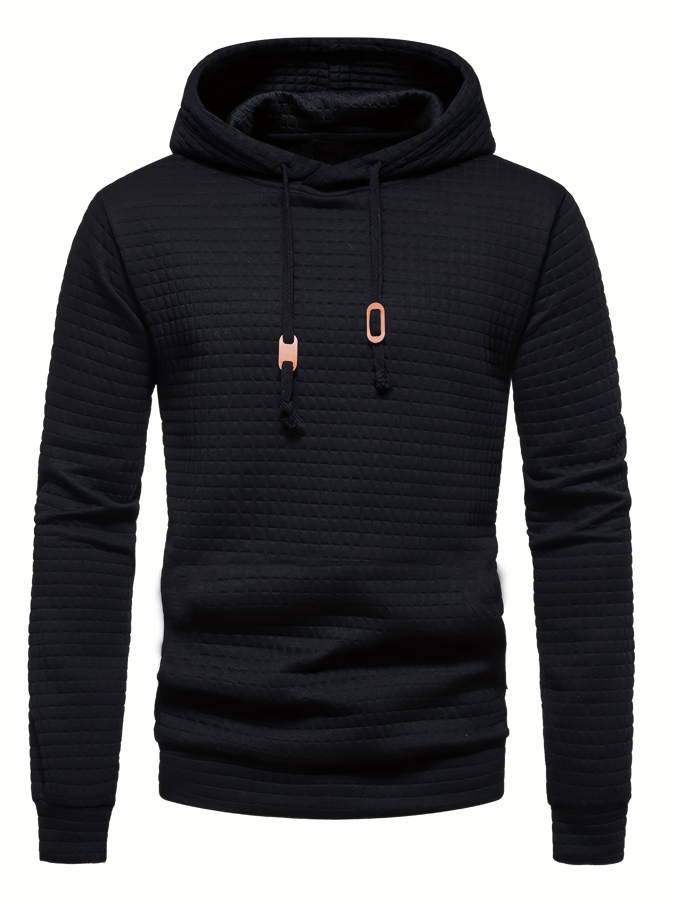 Men's Waffle Knit Thermal Pullover Hoodie - Warm & Cozy - Sizes S To 3XL - Solid Colors