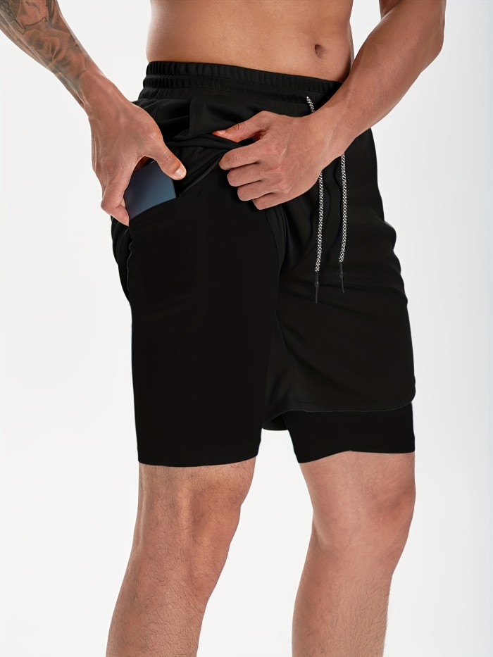 Men's Casual Running Shorts, 2 In 1 Sports Shorts With Phone Pocket Sweatpants Best Sellers
