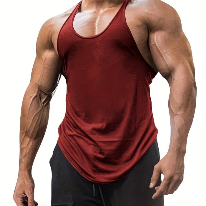 Men's Cotton Workout Tank Tops, Dry Fit Gym Bodybuilding Training Fitness Sleeveless Muscle T-Shirts