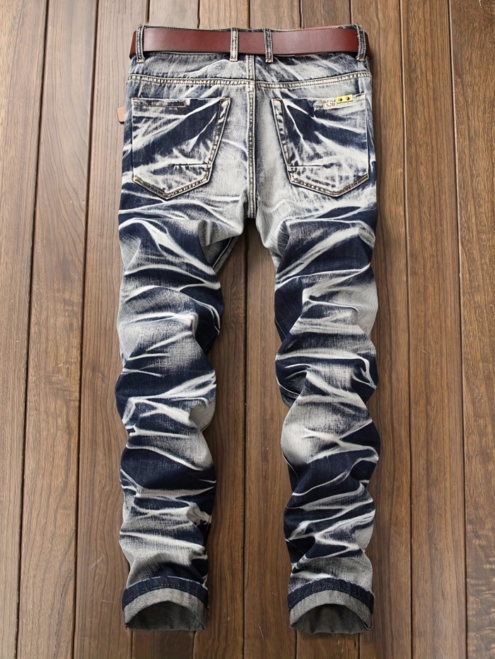 Men's New Zipper Distressed Straight Retro Jeans Best Sellers