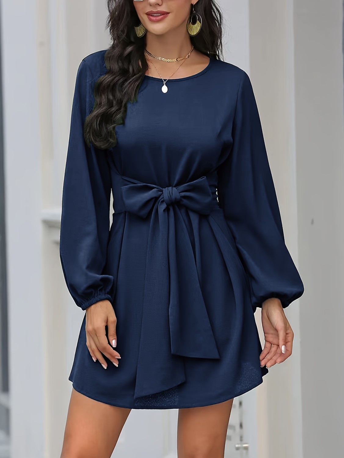 Women's Printed Tie-Sleeve Dress main image 0