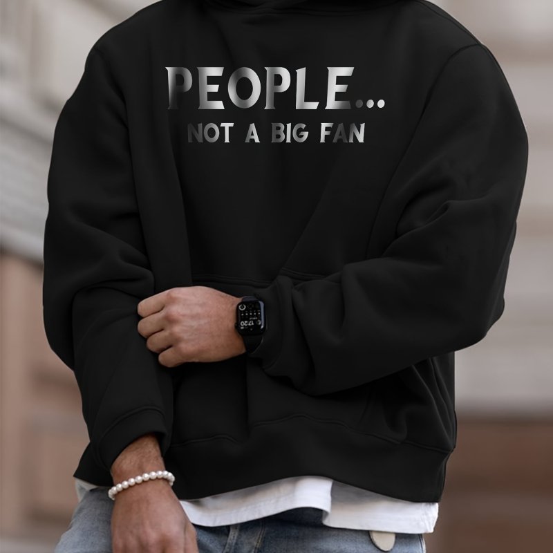 Funny Slogan Print Hoodie, Cool Hoodies For Men, Men's Casual Graphic Design Pullover Hooded Sweatshirt With Kangaroo Pocket Streetwear For Winter Fall, As Gifts