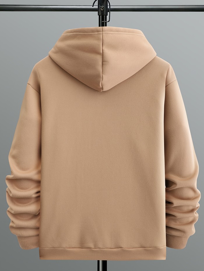Men's Hoodies, Creative Letter Print Long Sleeve Hooded Sweatshirt