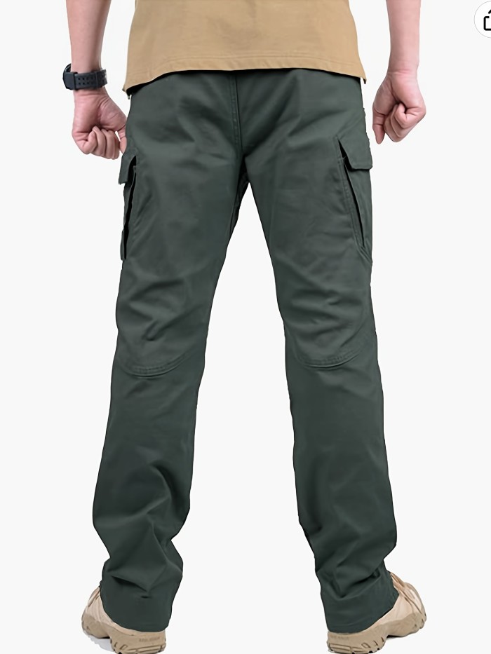 Men's Casual Cargo Pants With Zipper Pockets, Male Joggers For Spring And Fall Outdoor