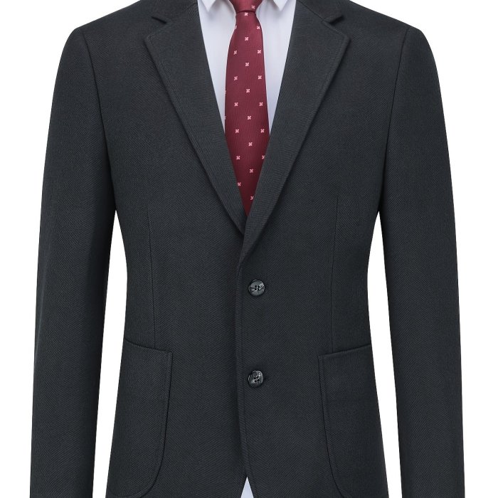 Men's Formal Two Button Suit Jacket For Fall Winter Business Banquet