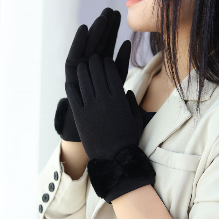 Women's Winter Fleece Warm And Windproof Gloves