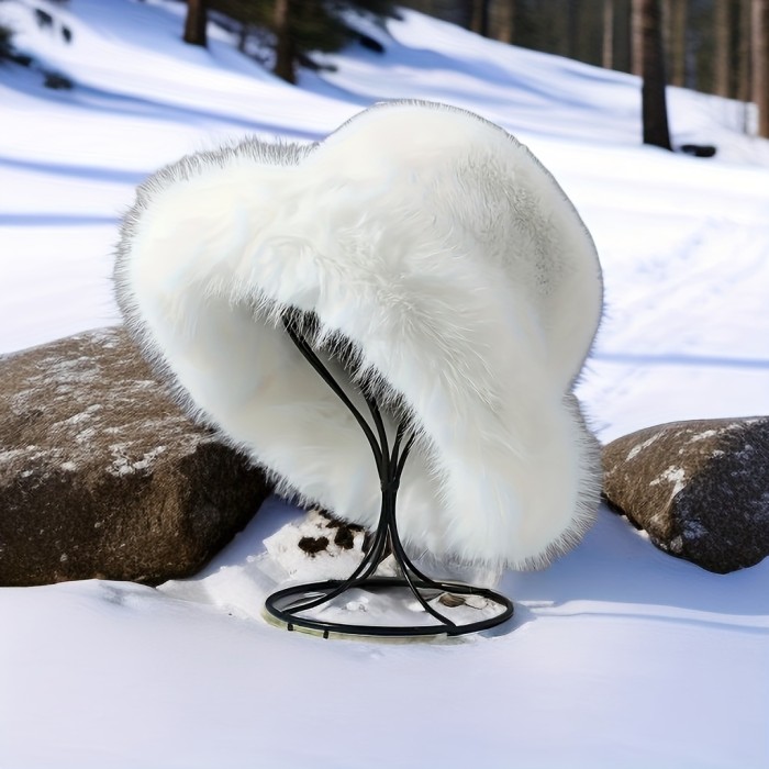 Fluffy Faux Fur Bucket Hat For Women Plush Fisherman Hat Warm Winter Hat Thicken Cold Snowy Day Panama Cap