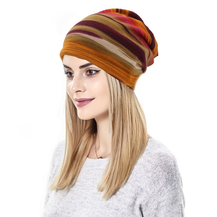 Stay Warm & Stylish: Lightweight Striped Beanie Hat for Women - Perfect for Winter!
