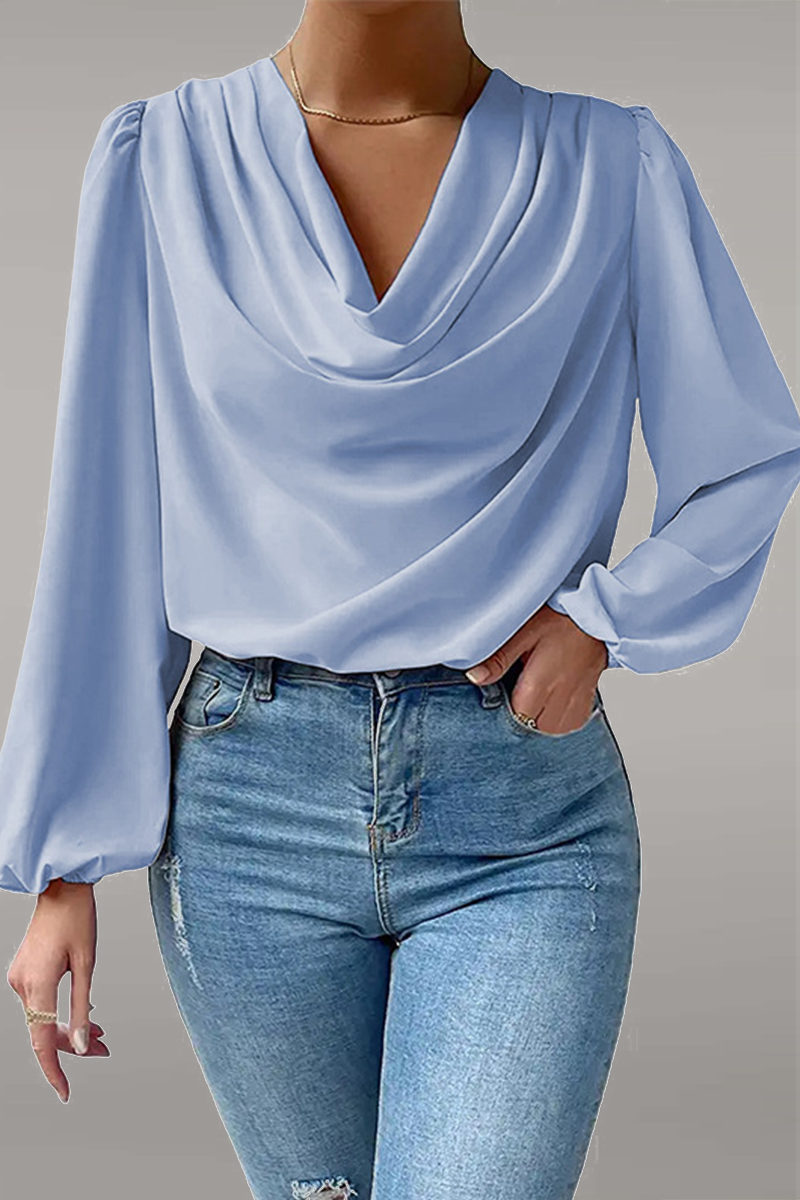 Fashion Casual Solid Patchwork Tops