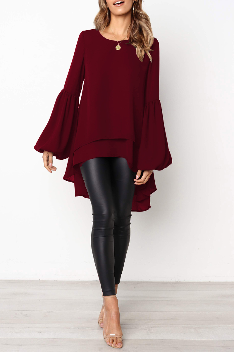 Casual Solid O Neck Tops main image 1