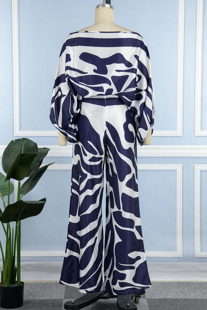 Casual British Style Print Patchwork Off the Shoulder Long Sleeve Two Pieces(3 Colors) main image 0